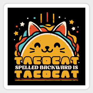 Tacocat Spelled Backward Is Tacocat // Vintage Funny Design Magnet